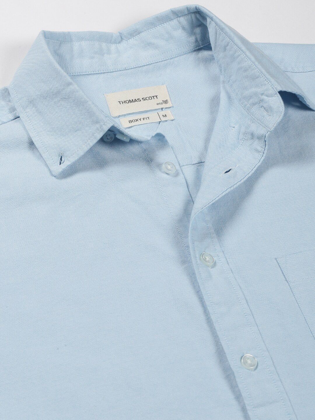 Thomas Scott Button Down Collar Relaxed Boxy Cotton Casual Shirt