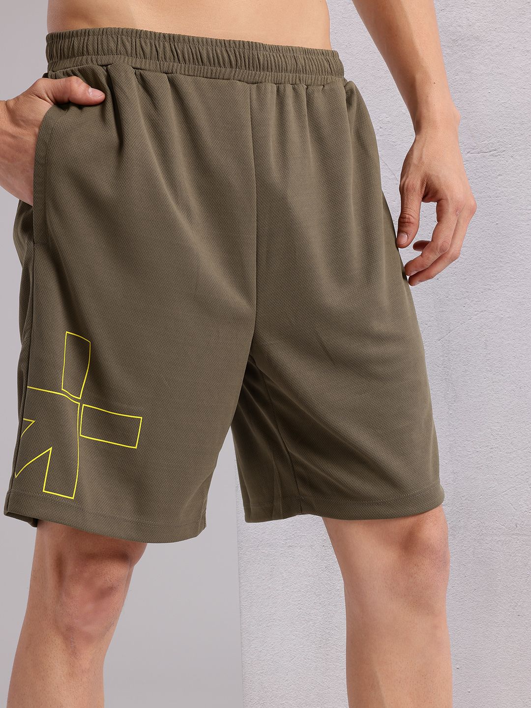 HRX by Hrithik Roshan Men Brand Logo Printed Mid-Rise Rapid-Dry Training Shorts