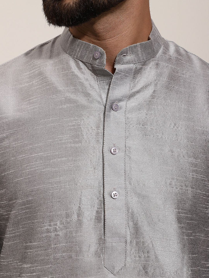 SOJANYA Kurta Rekaan Tenunan Lelaki dengan Churidar dengan Jaket Nehru