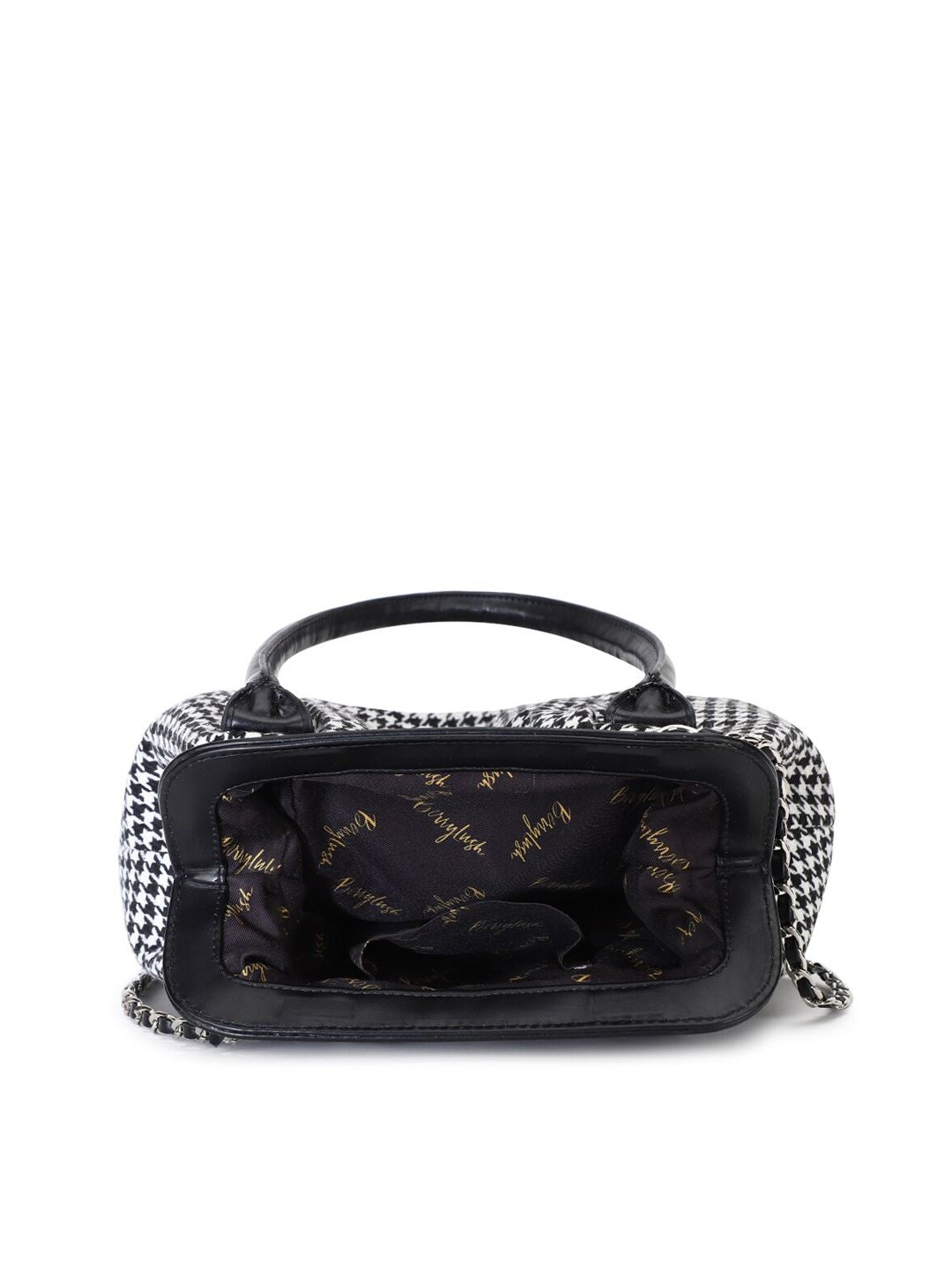Berrylush Checked Structured Handheld Bag