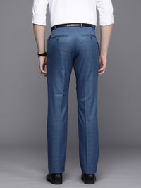 Raymond Men Mid-Rise Contemporary Fit Checked Trousers