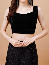 Tikhi Imli Velvet Sleeveless Saree Blouse