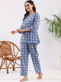 SANSKRUTIHOMES Printed Pure Cotton Night Suit