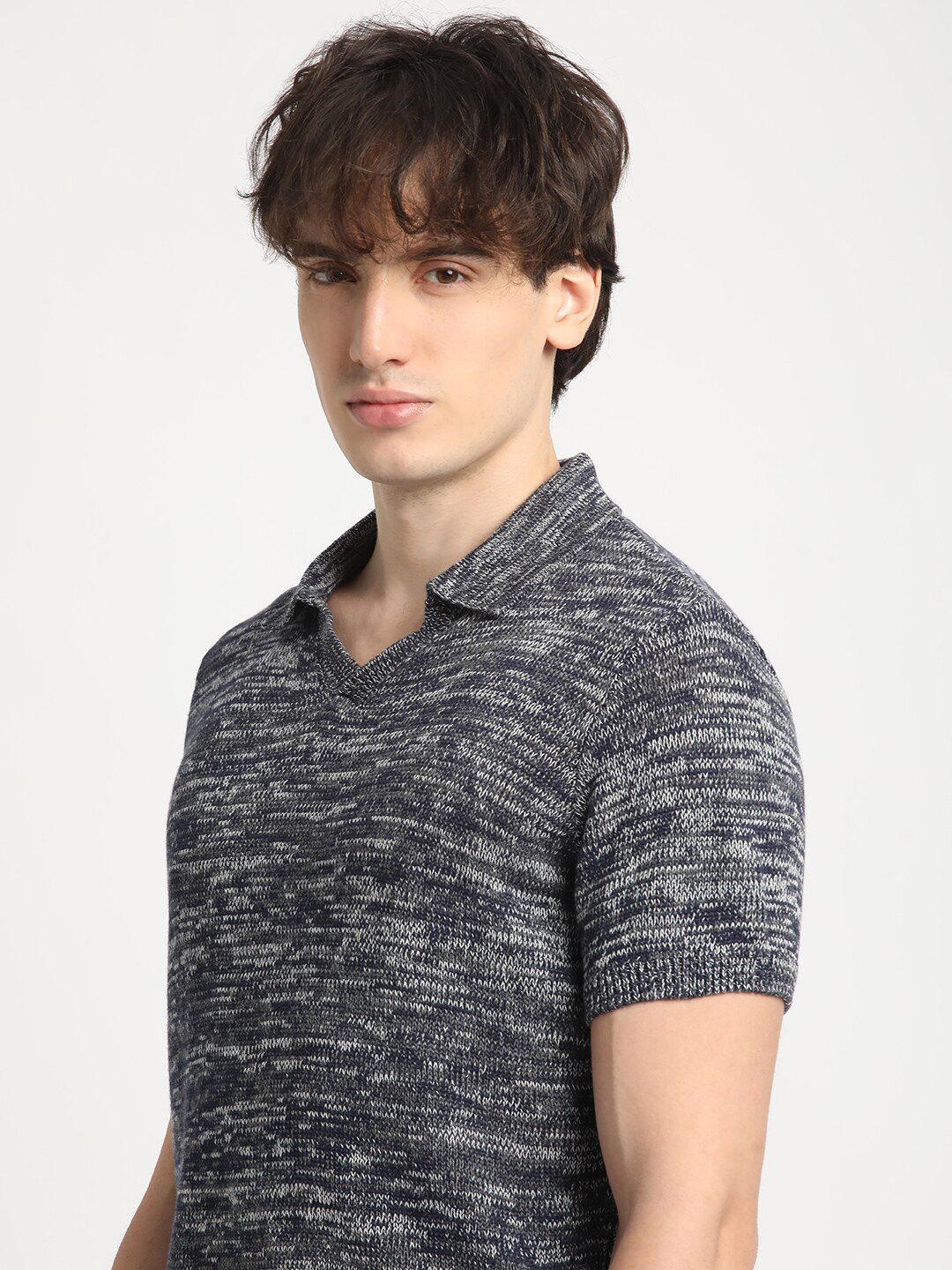 THE BEAR HOUSE Self Design Pure Cotton T-shirt