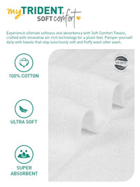MYTRIDENT Soft Comfort White 3 Pieces Pure Cotton 500 GSM Towel Set