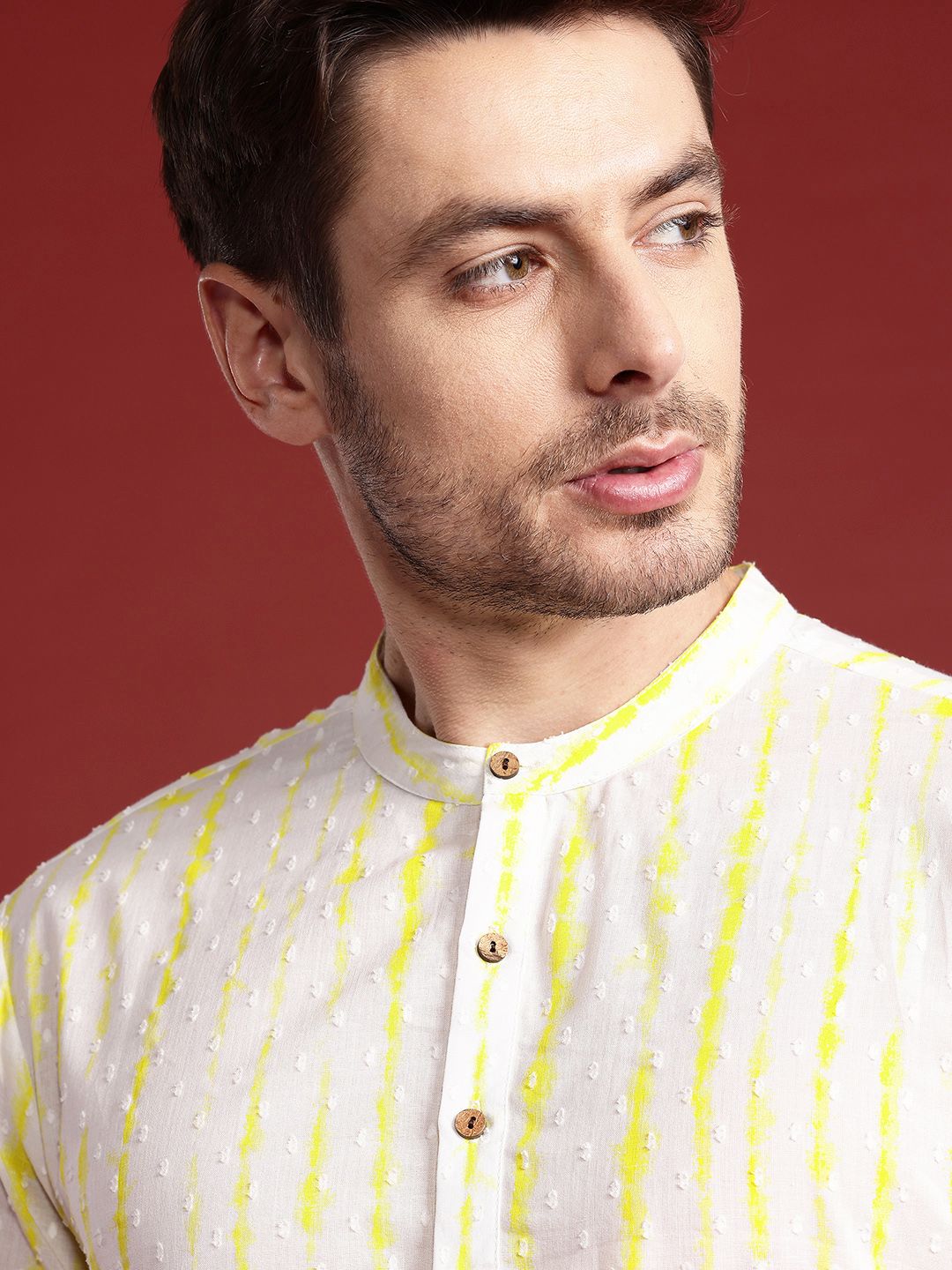Anouk Dyed Pure Cotton Kurta with Trousers