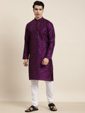 SOJANYA Kurta Lurus Rekaan Sendiri Lelaki Ungu & Pink