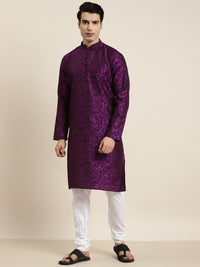 SOJANYA Kurta Lurus Rekaan Sendiri Lelaki Ungu & Pink