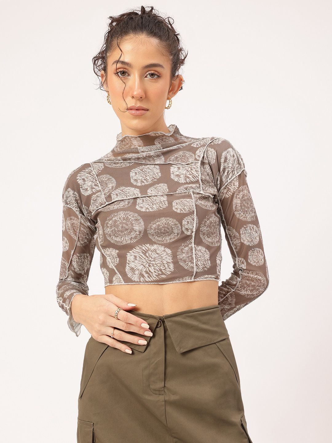 DressBerry Mesh Mania Fitted Crop Top