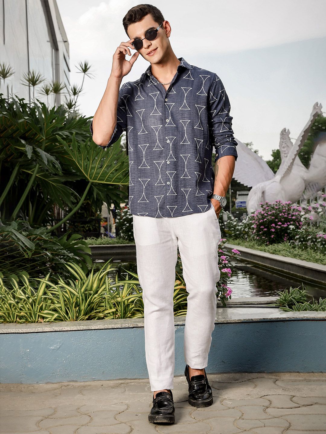 Thomas Scott Men Smart Slim Fit Opaque Printed Casual Shirt