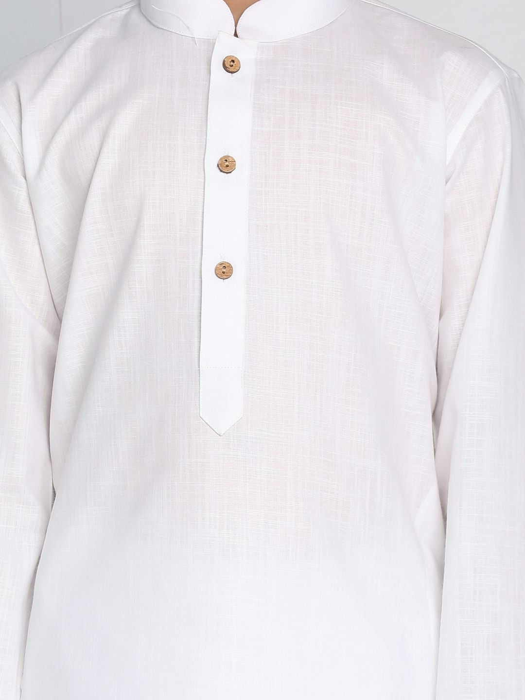 VASTRAMAY Boys White Solid Kurta with Pyjamas
