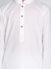 VASTRAMAY Boys White Solid Kurta with Pyjamas