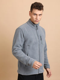 HIGHLANDER High Neck Regular Fit Front Open Sweatshirt
