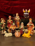 eCraftIndia Brown & Yellow 10 Pieces Christmas Nativity Crib Statues