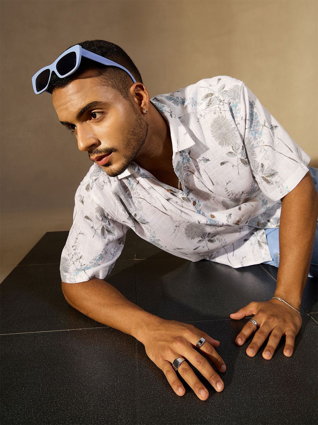 DENNISON Rotary Printed Drop Shoulder Oversized Casual Shirt