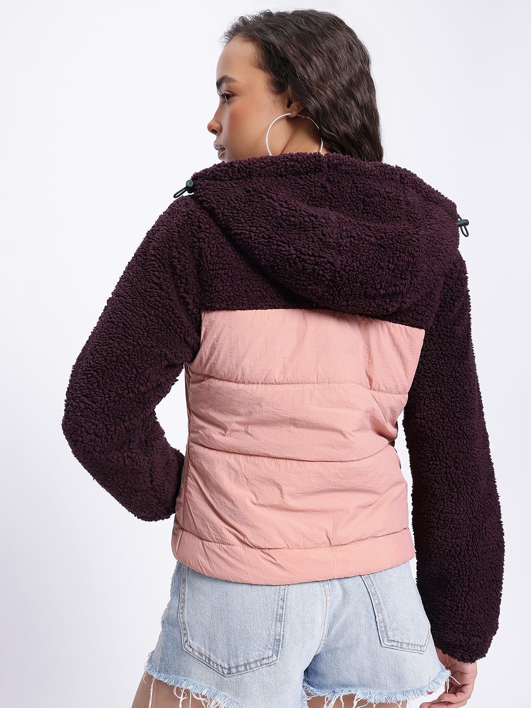 DressBerry Effortless Layering Sherpa Colourblocked Padded Jacket