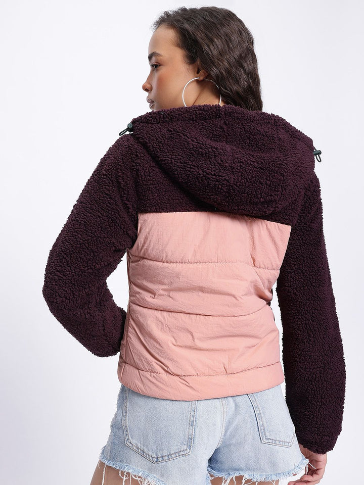 DressBerry Effortless Layering Sherpa Colourblocked Padded Jacket