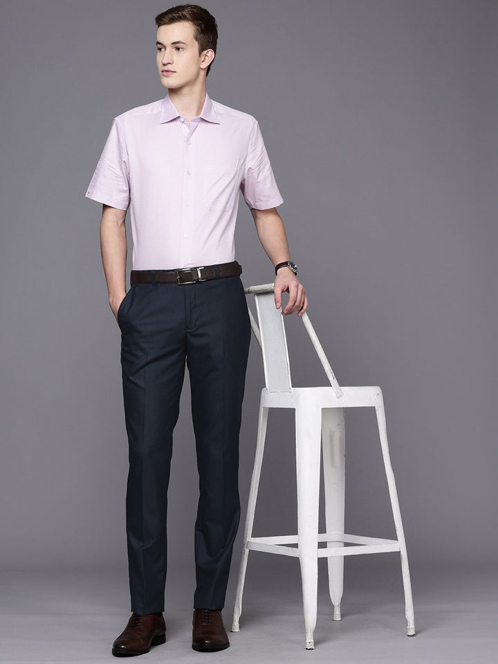 Raymond Men Textured Slim Fit Formal Trousers