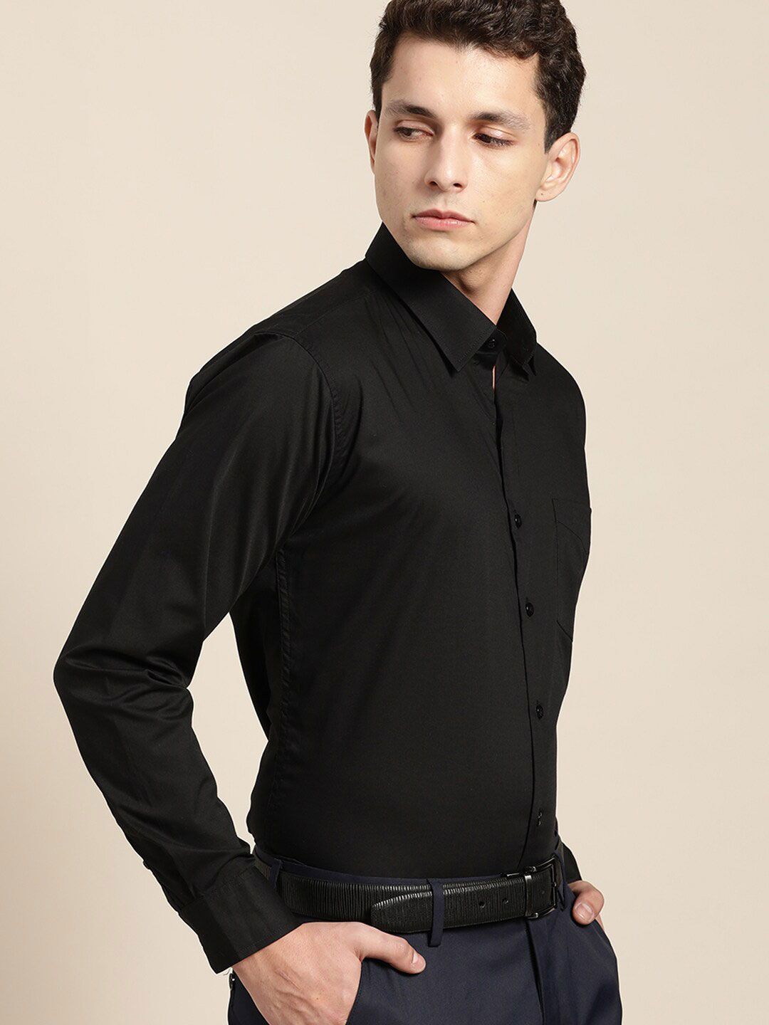 Hancock Relaxed Spread Collar Cotton Formal Shirt