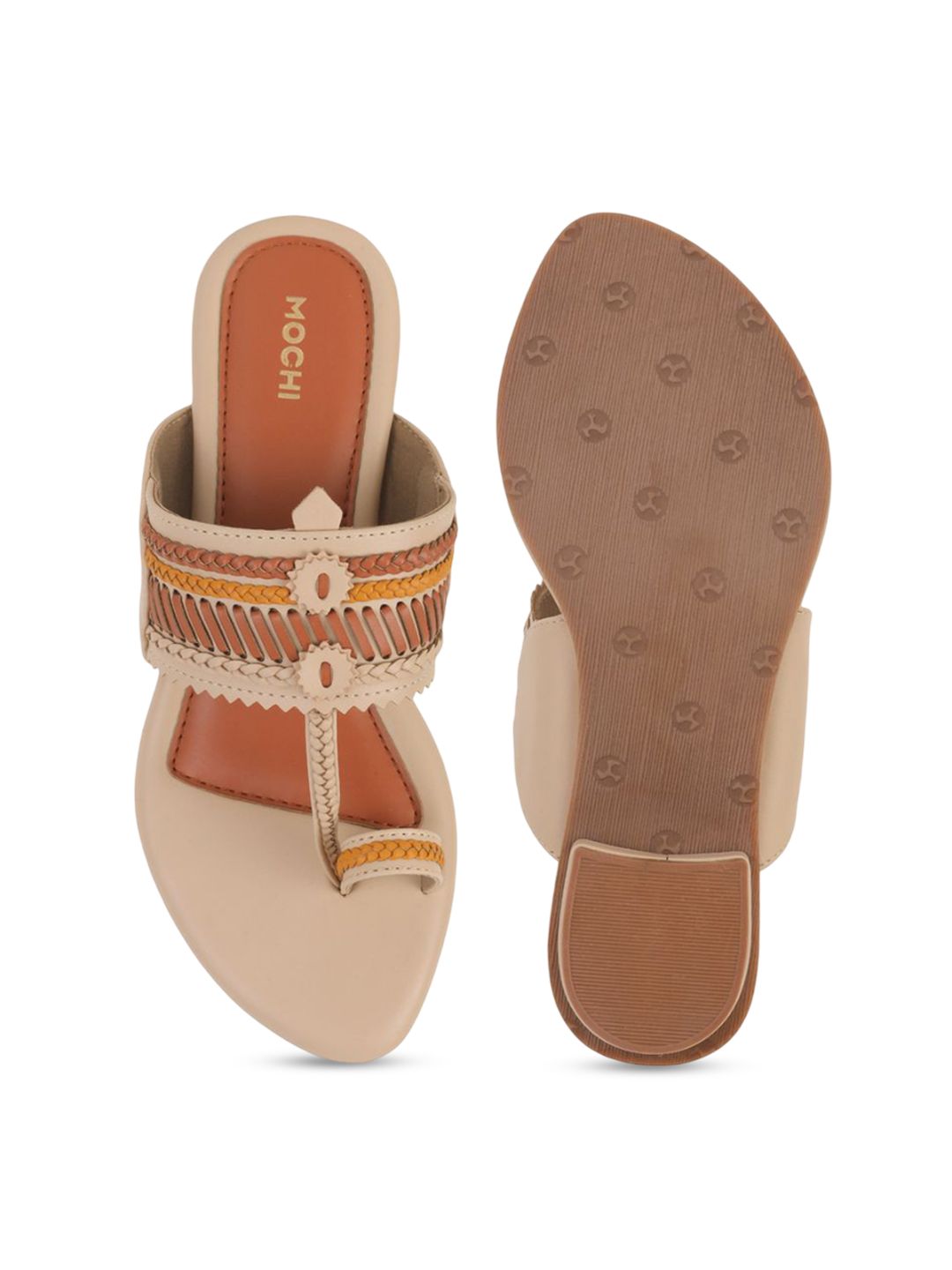 Mochi Textured Block Ankle Loop Sandals