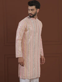 SOJANYA LUXE Kurta Georgette Tulen Berhias Berjalur