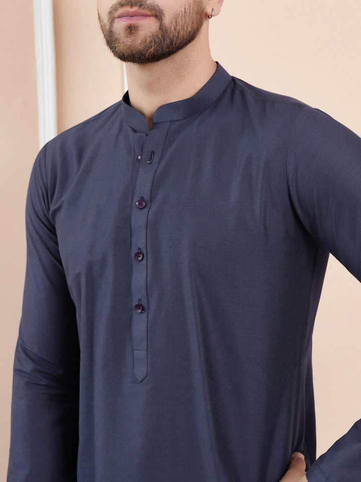 See Designs Mandarin Collar Long Sleeves Pure Cotton Straight Kurta