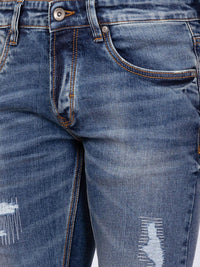 SPYKAR Men Skinny Fit Low-Rise Mildly Distressed Heavy Fade Stretchable Cotton Jeans