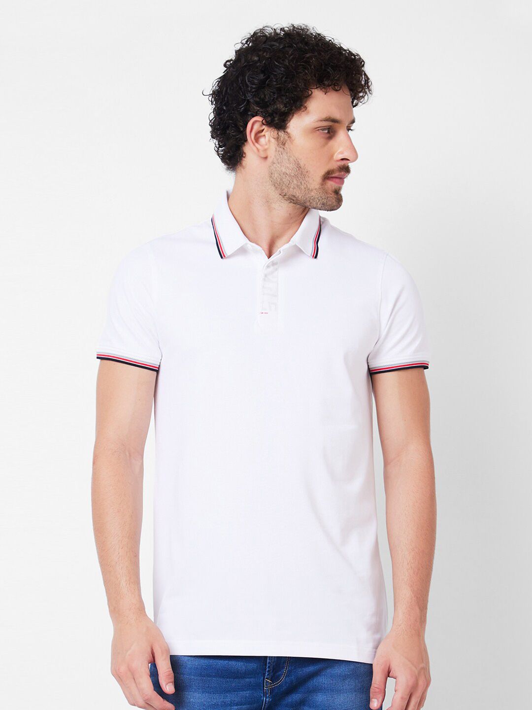 SPYKAR Polo Collar Cotton Slim Fit T-shirt