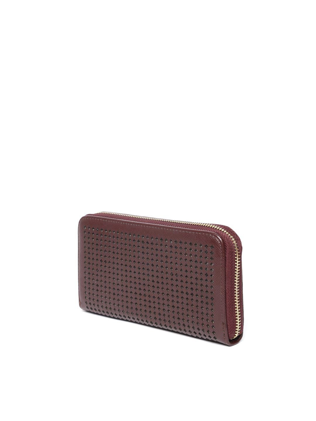 Lisa Haydon for Lino Perros Women Burgundy Solid Zip Around Wallet