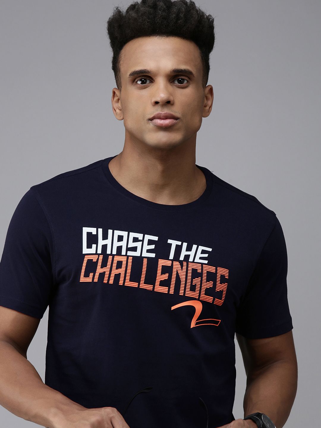 SPYKAR Typography Print Round Neck Knitted Pure Cotton Slim Fit T-shirt