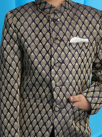 VASTRAMAY Boys Ethnic Motifs Woven Design Slim-Fit Bandhgala Blazer