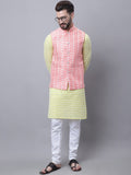 SOJANYA Men Floral Embroidered Pure Cotton Kurta With Pyjamas & Nehru Jacket