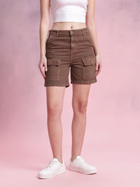 DressBerry Women Mid Rise Cargo Shorts