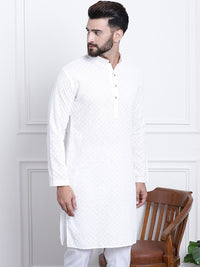 SOJANYA Geometric Embroidered Pure Cotton Straight Kurta