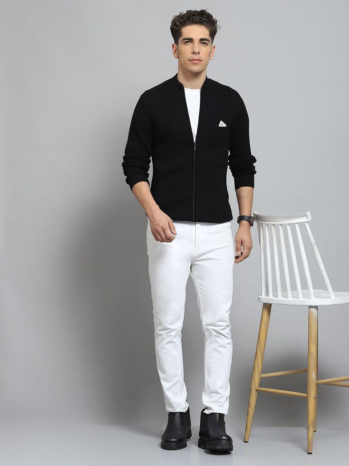 Monte Carlo Men Striped Round Neck Woollen