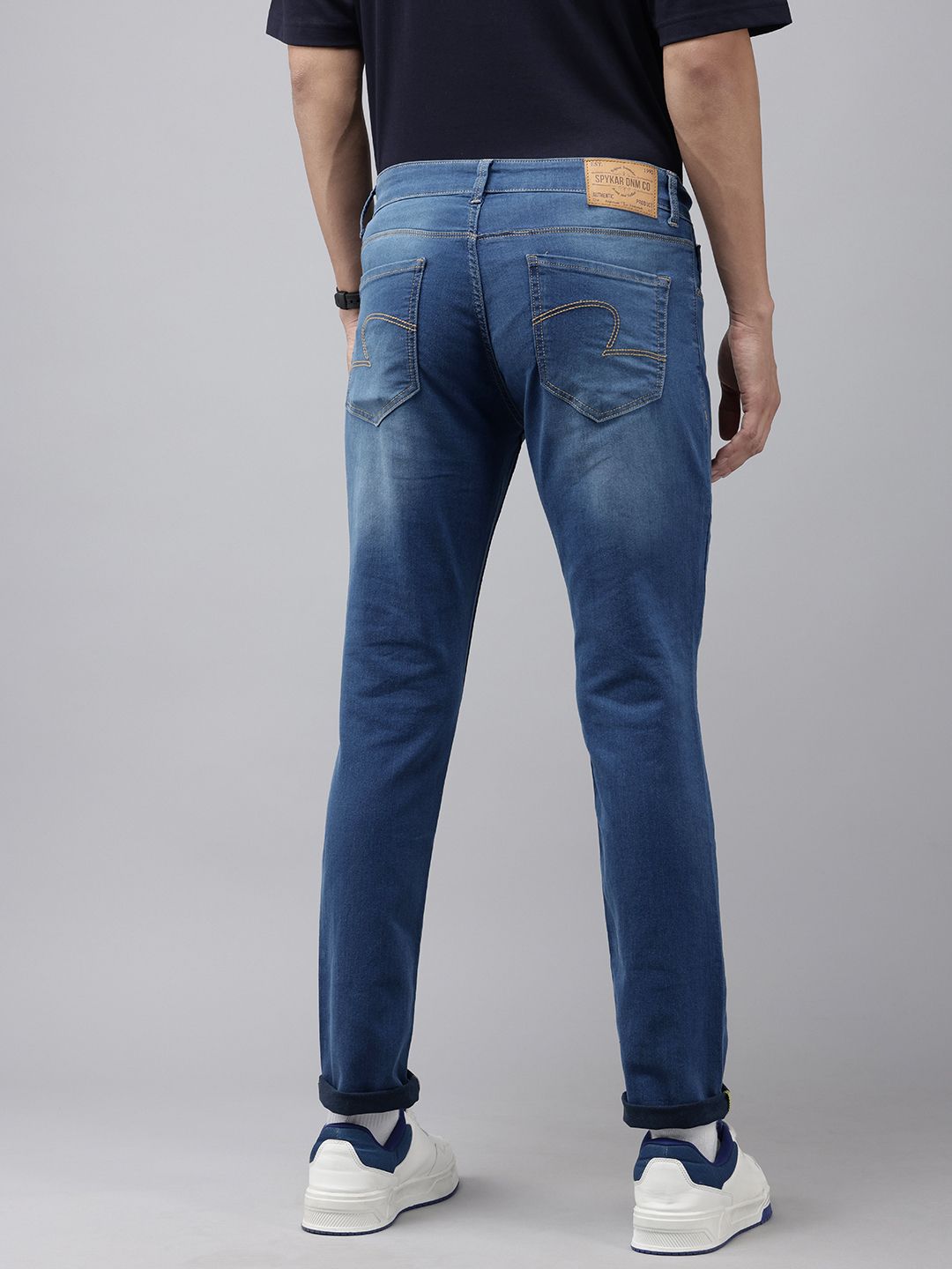 SPYKAR Men Skinny Slim Fit Low-Rise Light Fade Stretchable Jeans