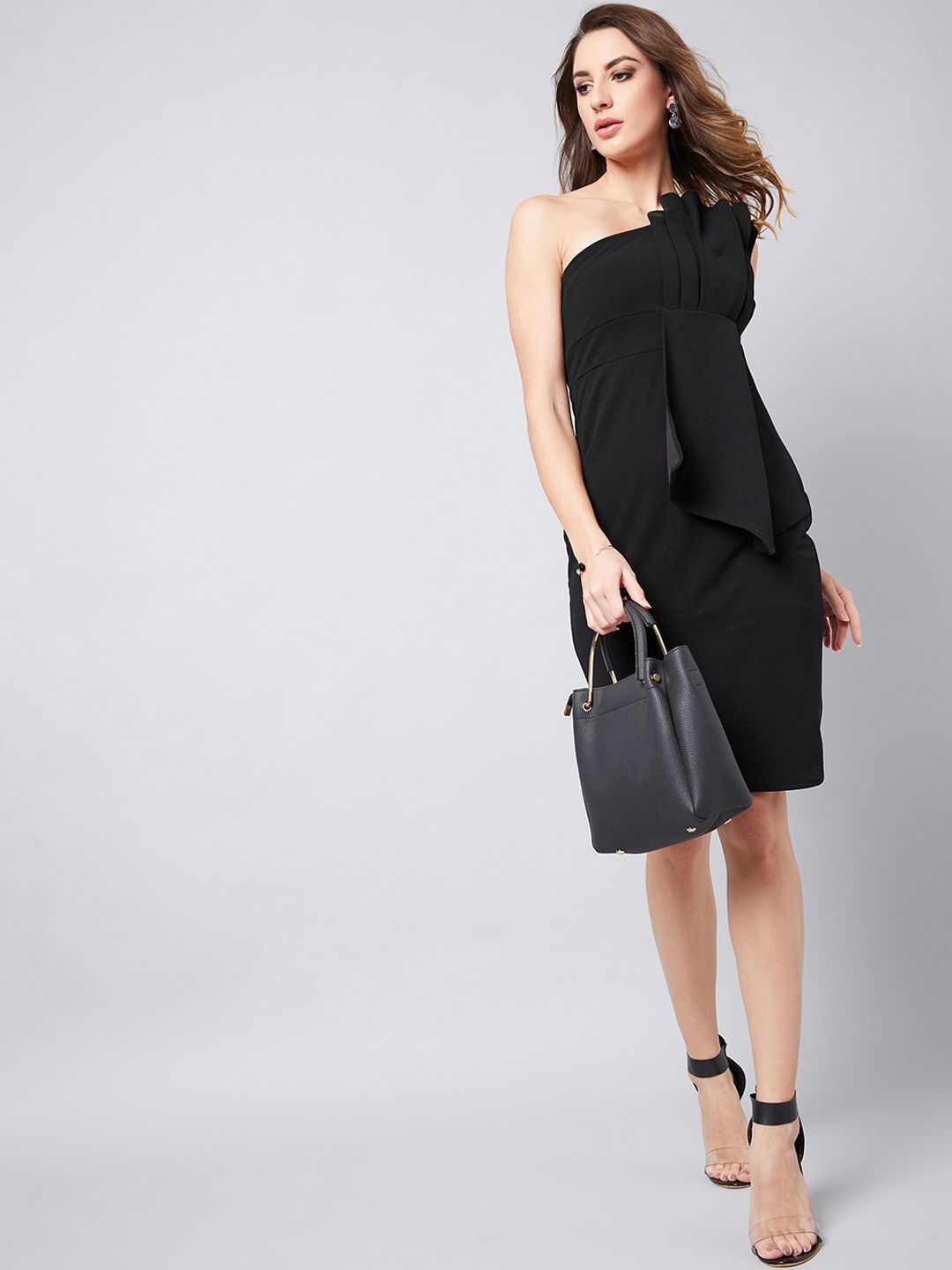 Athena Women Black Solid Sheath Dress