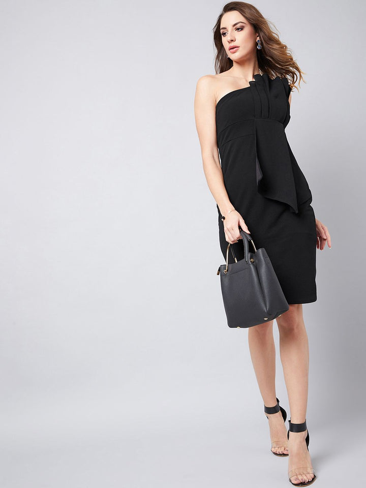 Athena Women Black Solid Sheath Dress