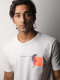 RARE RABBIT Men Gol Printed Pure Cotton Slim Fit T-Shirt