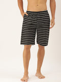 The Indian Garage Co Men Black & White Striped Pure Cotton Boxers 1120-BXR10-03
