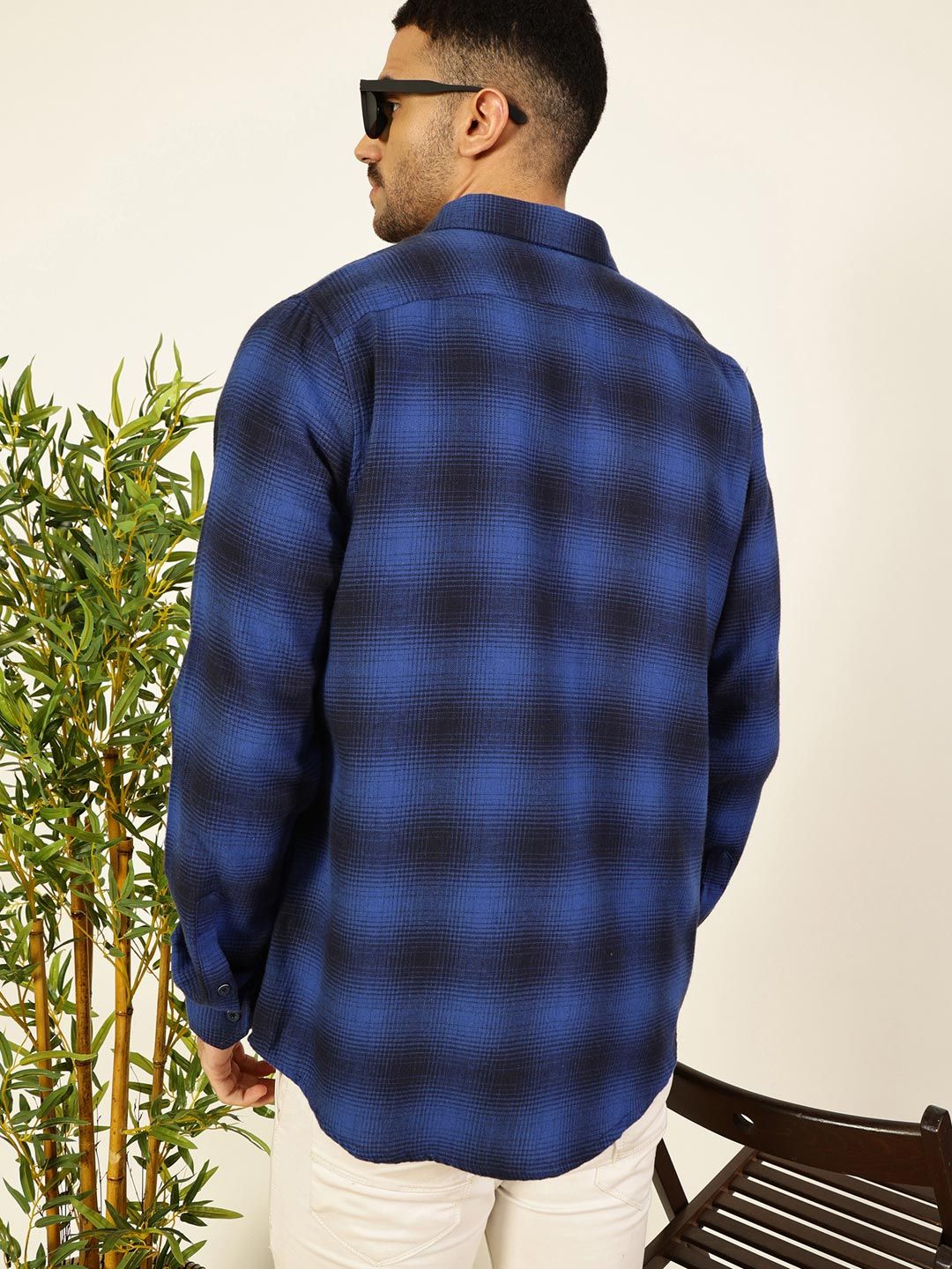 Thomas Scott Men Smart Opaque Flannel Checks Casual Shirt