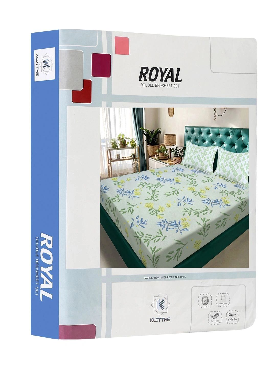 Moda Rapido X KLOTTHE Green & Blue Floral 300 TC King Bedsheet with 2 Pillow Covers