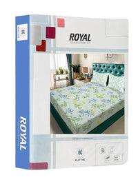 Moda Rapido X KLOTTHE Green & Blue Floral 300 TC King Bedsheet with 2 Pillow Covers