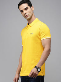 SPYKAR Men Pure Cotton Polo Collar Slim Fit T-shirt