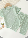 YK Girls Printed T-shirt with Trousers