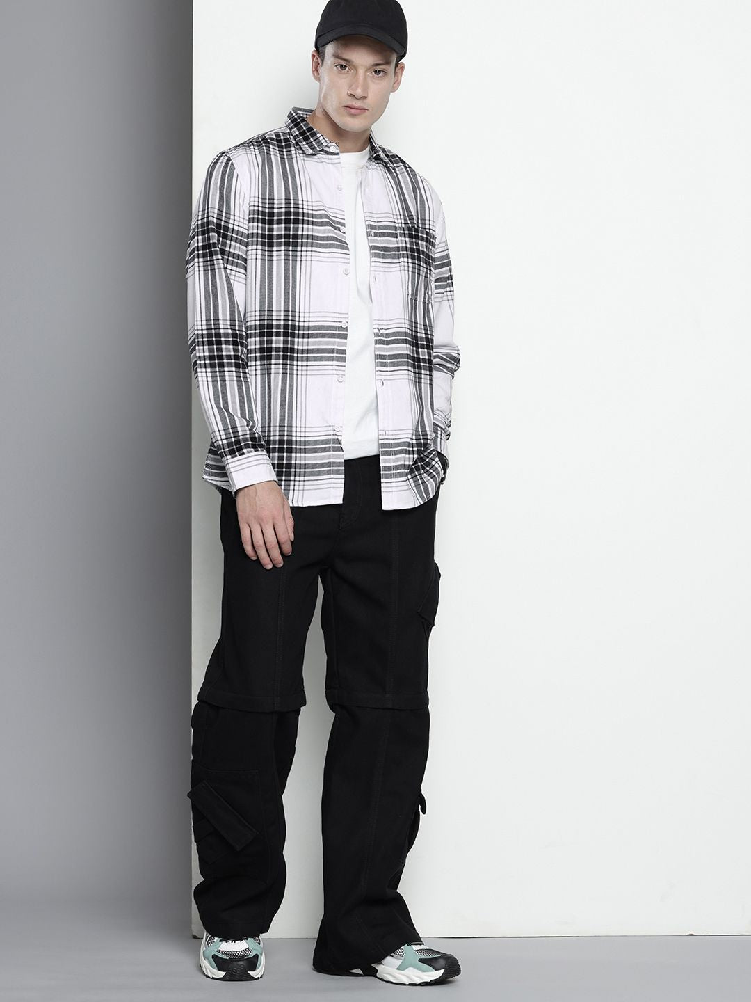 The Indian Garage Co Pure Cotton Tartan Checks Corduroy Casual Shirt