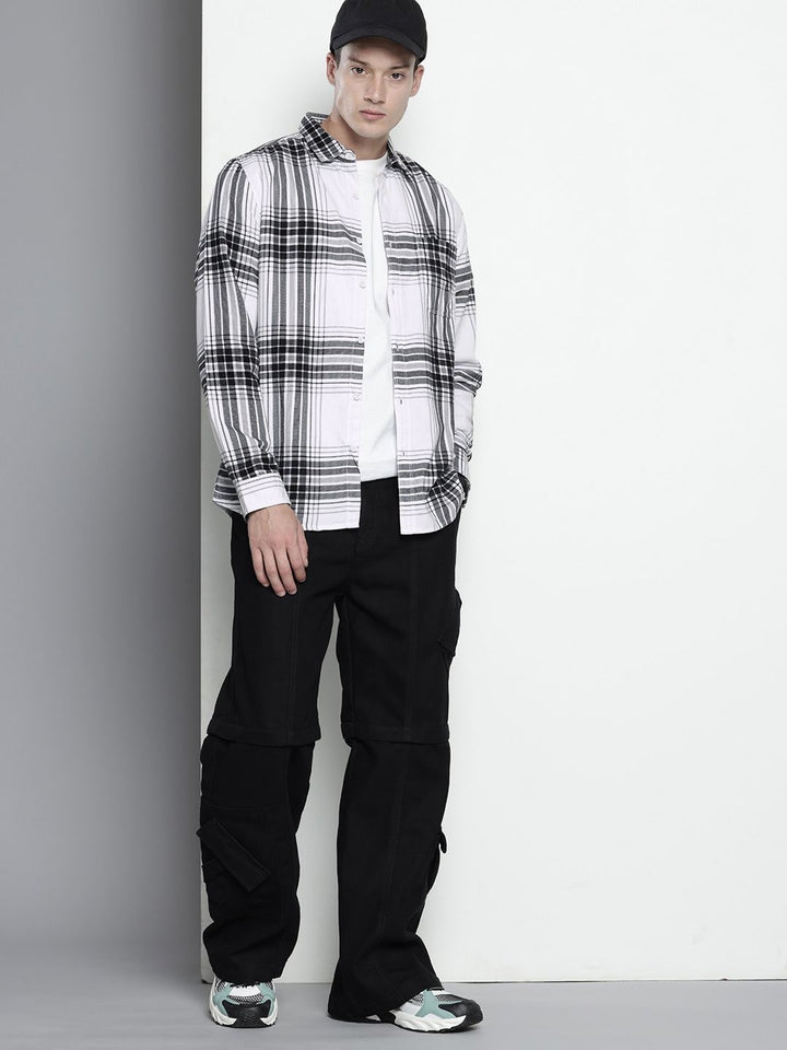 The Indian Garage Co Pure Cotton Tartan Checks Corduroy Casual Shirt