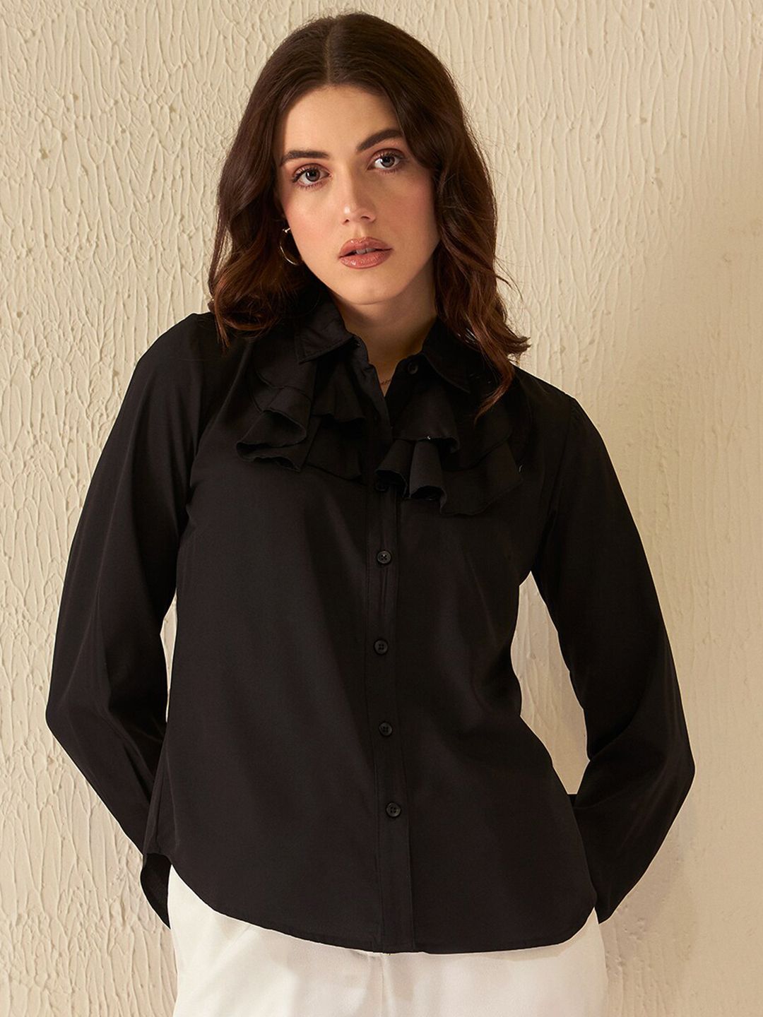 DENNISON Smart Ruffle Detail Casual Shirt