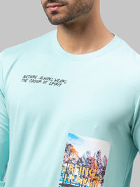 Being Human Men Sea Green Printed Sweatshirt