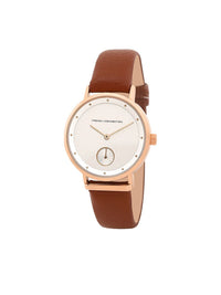 Perancis Sambungan Wanita Dail & Kulit Tali Analog Watch